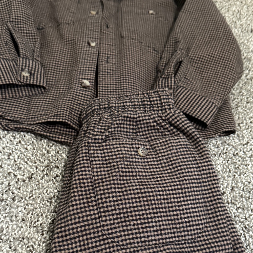 Zara Brown Houndstooth Kids Jumpsuit Set - Picture 5 of 5